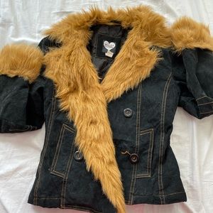 Y2K Faux Fur, Leather Jacket Ashley By 26 International